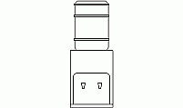 Office water dispenser CAD block illustration Water dispenser CAD block for office spaces