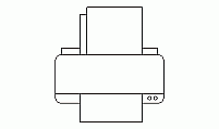 Inkjet printer CAD block for workspace planning Inkjet printer CAD block technical drawing