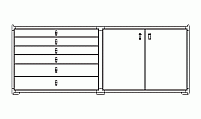 Side view lateral filing cabinet CAD block Lateral filing cabinet CAD block