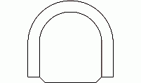 Curved armchair CAD block - architectural drawing CAD block of curved armchair for living room