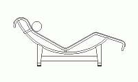 Le Corbusier LC4 lounger armchair CAD Block Le Corbusier LC4 lounger armchair CAD Block