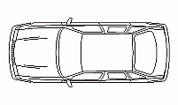 Car top plan view – downloadable CAD block in DWG format Car – top view DWG block