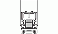 Classic heavy truck – frontal CAD view in DWG for logistics infrastructure Heavy-duty semi-truck – front elevation DWG