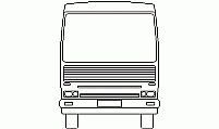 Frontal drawing of public bus – CAD block in DWG format for transportation design Bus – front elevation DWG CAD block