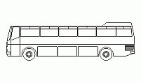 Side view of transit bus – CAD block for transportation planning in DWG format Bus – side elevation DWG CAD block
