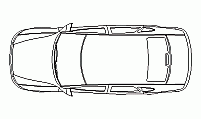 Overhead view of automobile – DWG CAD drawing for architectural plans Generic automobile – overhead top view CAD block