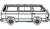 VW T3 Vanagon Transporter – DWG CAD drawing for architecture and urban mobility Volkswagen T3 Vanagon Transporter – CAD block