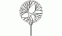 Elevation view of deciduous tree - DWG vegetation block Deciduous tree in elevation view - AutoCAD block